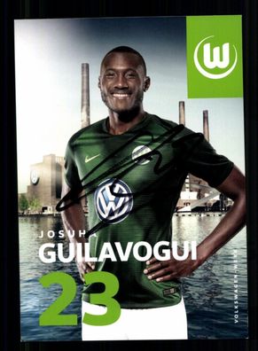 Joshua Guilavogui Autogrammkarte VFL Wolfsburg 2018-19 Original Signiert
