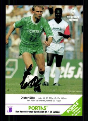 Dieter Eilts Autogrammkarte Werder Bremen 1990-91 Original Sign. #G 40768