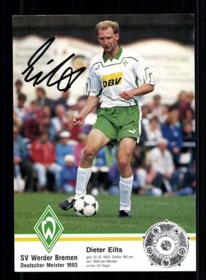 Dieter Eilts Autogrammkarte Werder Bremen 1993-94 Original Signiert