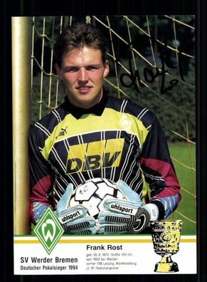 Frank Rost Autogrammkarte Werder Bremen 1994-95 Original Signiert