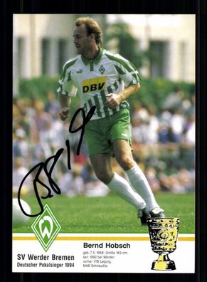 Bernd Hobsch Autogrammkarte Werder Bremen 1994-95 Original Signiert