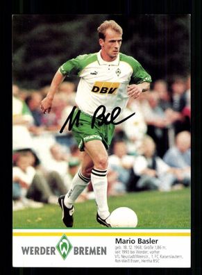 Mario Basler Autogrammkarte Werder Bremen 1995-96 Original Signiert