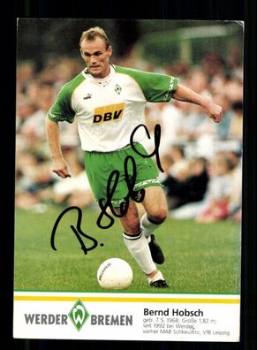 Bernd Hobsch Autogrammkarte Werder Bremen 1995-96 Original Signiert