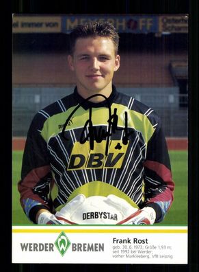 Frank Rost Autogrammkarte Werder Bremen 1995-96 Original Signiert