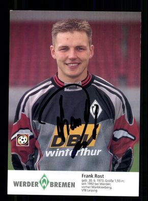 Frank Rost Autogrammkarte Werder Bremen 1996-97 Original Signiert