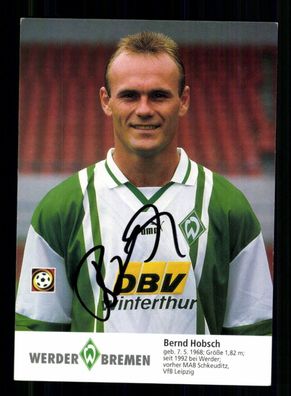 Bernd Hobsch Autogrammkarte Werder Bremen 1996-97 Original Signiert