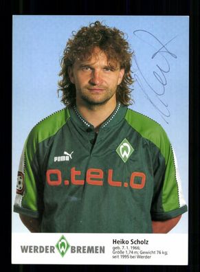 Heiko Scholz Autogrammkarte Werder Bremen 1997-98 1. Karte Original Signiert