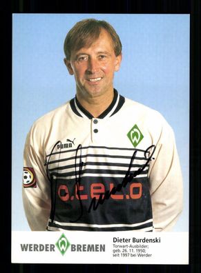 Dieter Burdenski Autogrammkarte Werder Bremen 1997-98 1. Karte Original Signiert