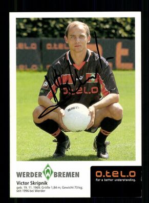 Victor Skripnik Autogrammkarte Werder Bremen 1998-99 Original Signiert