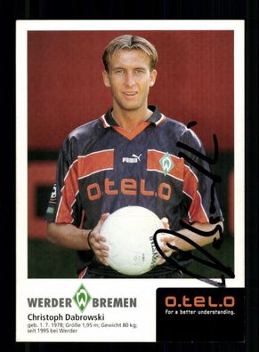 Christoph Dabrowski Autogrammkarte Werder Bremen 1998-99 Original Signiert