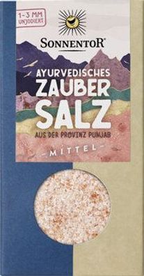 Sonnentor 3x Ayurvedisches Zaubersalz® mittel, für Salzmühlen, Packung 150g