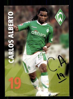Carlos Alberto Autogrammkarte Werder Bremen 2007-08 Original Signiert