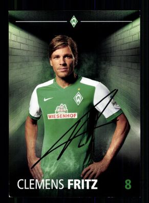 Clemens Fritz Autogrammkarte Werder Bremen 2015-16 Original Signiert