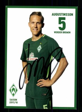 Ludwig Augustinsson Autogrammkarte Werder Bremen 2017-18 Original Signiert