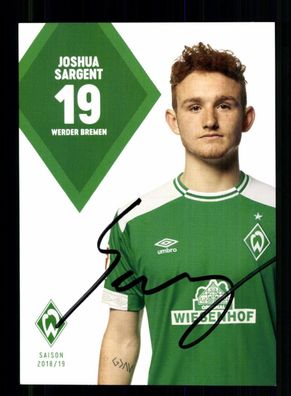 Joshua Sargent Autogrammkarte Werder Bremen 2018-19 Original Signiert