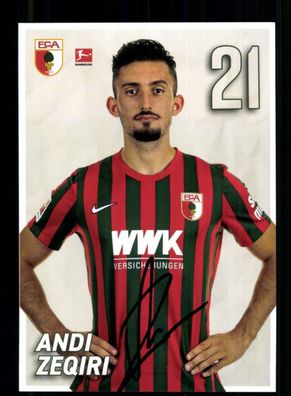 Andi Zeqiri Autogrammkarte FC Augsburg 2021-22 Original Signiert