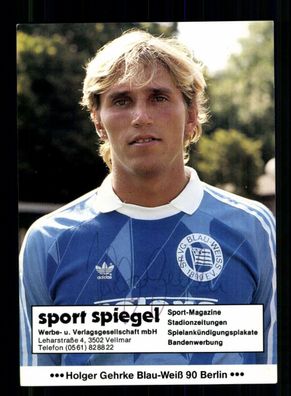 Holger Gehrke Autogrammkarte Blau weiss 90 Berlin 1985-86 Original Signiert