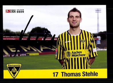 Thomas Stehle Autogrammkarte Alemannia Aachen 2008-09 Original Signiert