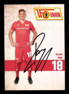 Nicolai Rapp Autogrammkarte Union Berlin 2019-20 Original Signiert
