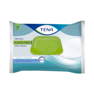 TENA ProSkin Plastic-Free Feuchttücher | Packung (48 Stück)