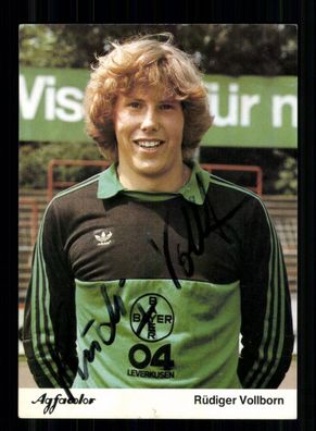 Rüdiger Vollborn Autogrammkarte Bayer Leverkusen 1981-82 Original Signiert