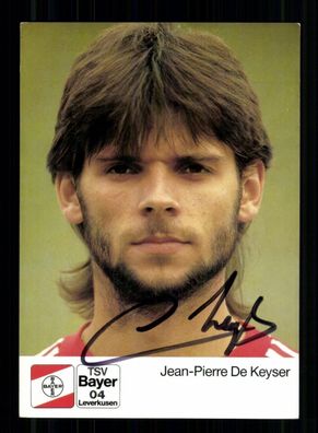 Jean Pierre de Keyser Autogrammkarte Bayer Leverkusen 1988-89 Original Signiert