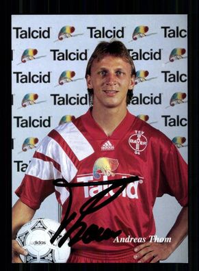 Andreas Thom Autogrammkarte Bayer Leverkusen 1993-94 Original Signiert