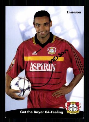 Emerson Autogrammkarte Bayer Leverkusen 1998-99 Original Signiert