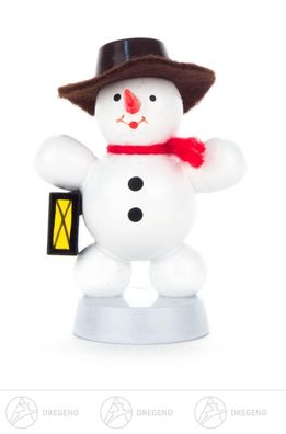 Weihnachtliche Miniatur Schneemann mit Laterne H=ca 6cm NEU Erzgebirge Holzfigur