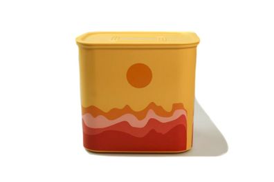 Tupperware Quadro 2,1 L gelb orange mit Muster A152 Dose Box Vorratsdose Ultimo