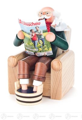 Räuchermann Opa im Sessel BxHxT 10 cmx14 cmx14 cm NEU Erzgebirge Rauchmann