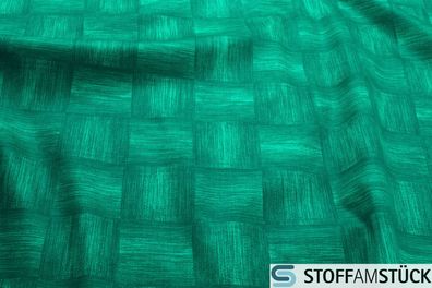 Stoff Baumwolle Polyester Karo grün meliert breit 280 cm breit Mischgewebe