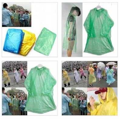 Basic Regenponcho Universalponcho mit Kapuze & Kordelzug, Wasserdicht Einheitsgrösse