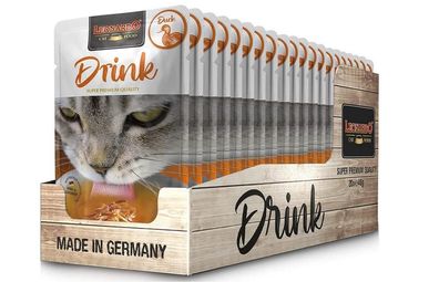 Leonardo ¦ Duck - Fleischbrühe mit Fleischstreifen - 20 x 40g ¦ Drink für Katzen