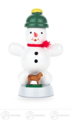 Weihnachtliche Miniatur Schneemann mit Kuh H=ca 6 cm NEU Erzgebirge Holzfigur