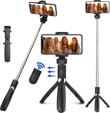 Selfie Stick 3 in 1 Bluetooth Selfie Stick Stativ 360° Rotation Monopod Teleskop