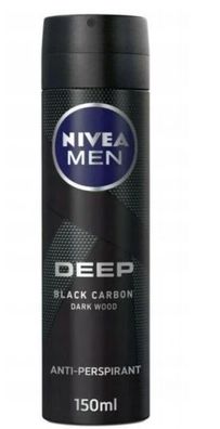 Nivea Men Deep Black Carbon Antitranspirant Spray, 150 ml