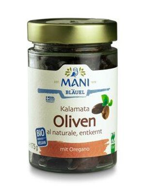 MANI® 6x MANI Kalamata Oliven al naturale, entkernt, bio NL Fair 175g