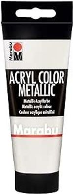 Marabu Acrylfarbe Acryl Color Metallic Weiß 770 Künstler Malfarbe Acrylmalen
