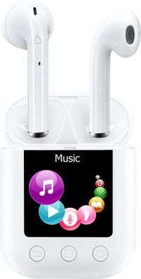 Denver TWM-850 Bluetooth-Kopfhörer Earbuds mit MP3-Player kabellos Mikrofon weiß