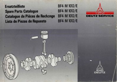 Original Ersatzteilliste Deutz Motor BF4 M 1012/ E Deutz Service