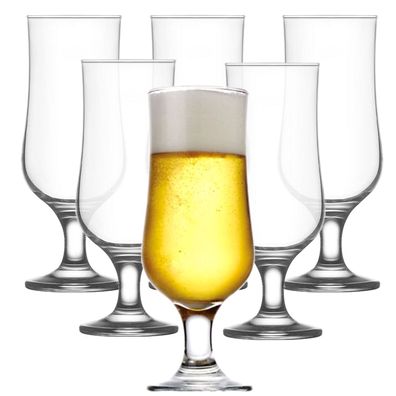 6 Stück Biergläser 370ml Longdrinkgläser Glas Eisgläser Cocktailgläser Bierglas