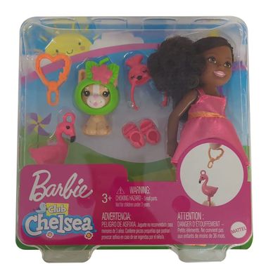 Mattel Barbie GJW30 Club Chelsea im Flamingo-Kostüm mit Kätzchen und Zubehör, Sa