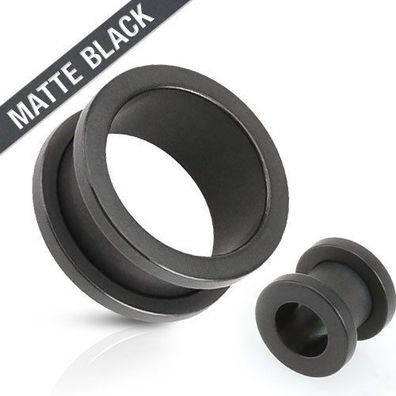 Flesh Tunnel MATT-SCHWARZ aus Chirurgenstahl 316L Piercing Ohr Plug