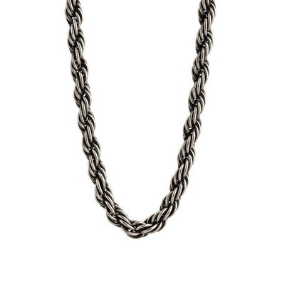 Halskette 50 cm - Edelstahl - Kordelkette vintage