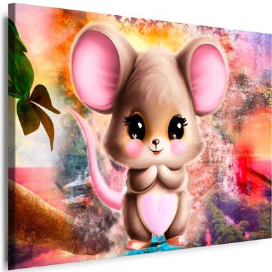 Leinwand Bilder Mouse Baby Cartoons Film Tiere Kinderzimmer Kunstdruck Wandbild