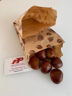 Maronitüten mit Doppelfach aus Papier Maronen Beutel Maroni chestnut bags