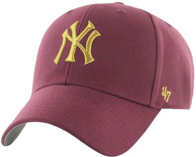 New York Yankees Bordeauxrote Cap - MLB ´47 Brand USA Import Caps Basecap Capy Kappen