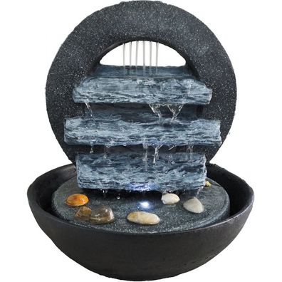 Granimex Lian Raumbrunnen inkl. Pumpe und LED-Beleuchtung Wasserspiel H33 x Ø 30cm