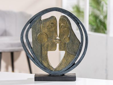 Casablanca Skulptur, rund, "Abstract", Paarmotiv, Kunstharz, bronzefarben, schwarz...